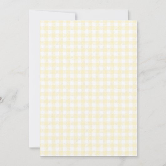 Sunny Yellow Lemon Gingham Baby shower Brunch (Achterkant)