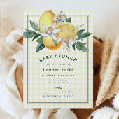 Sunny Yellow Lemon Gingham Baby shower Brunch