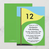 Sunny Yellow Let's Bogie Mini Golf Birthday Party Kaart (Voorkant / Achterkant)