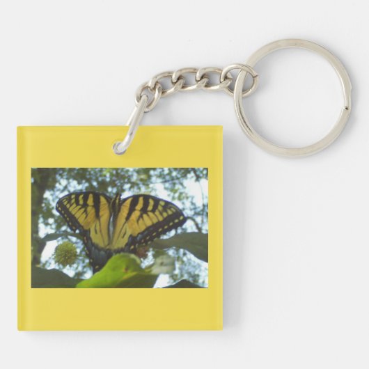 Sunny Yellow Monarch Sleutelhanger (Achterkant)