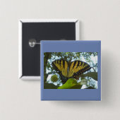 Sunny Yellow Monarch Vierkante Button 5,1 Cm (Voorkant /achterkant)