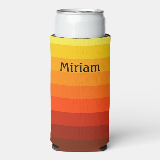 Sunny Yellow Ombre add Jouw naam Tall Seltzer Blikjeskoeler (Seltzer Voorkant)