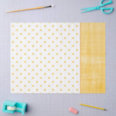 Sunny Yellow Oranje Whitewash Linen Polkadots Wrap Tissuepapier (Craft)