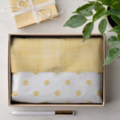Sunny Yellow Oranje Whitewash Linen Polkadots Wrap Tissuepapier (Geschenk)