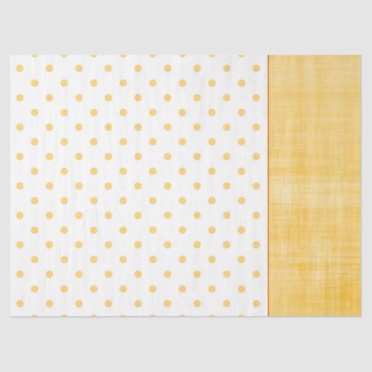 Sunny Yellow Oranje Whitewash Linen Polkadots Wrap Tissuepapier (Voorkant)
