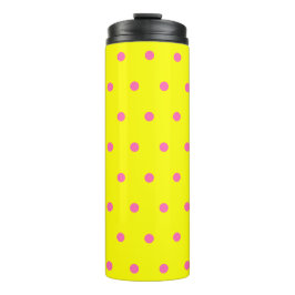 Sunny Yellow Pink Polka Dots Thermosbeker