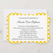 Sunny Yellow Polka Dot Afstuderen/Party Kaart (Achterkant)