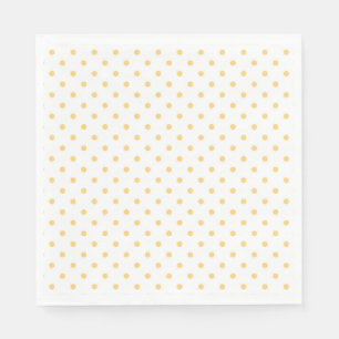 Sunny Yellow Polka Dot White Party Servet