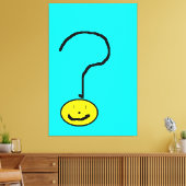 Sunny Yellow Question Mark Emoji, Kinder kunst:) Canvas Afdruk (Insitu (Woonkamer))