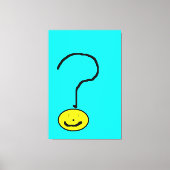 Sunny Yellow Question Mark Emoji, Kinder kunst:) Canvas Afdruk (Voorkant)