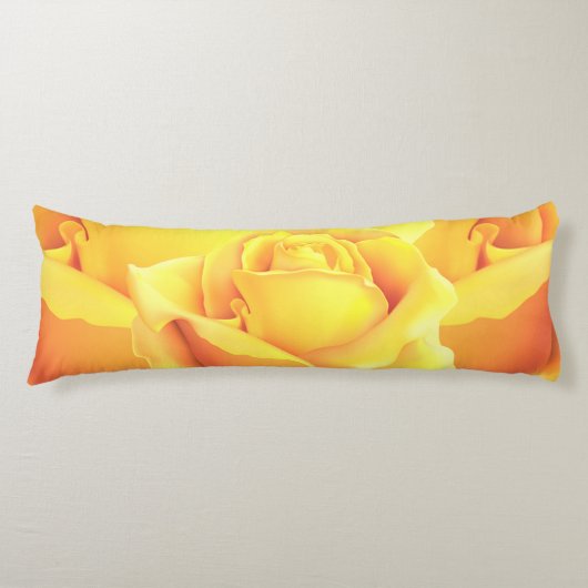 Sunny Yellow Rose Lichaamskussen (Voorkant)