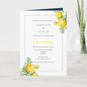 Sunny Yellow Roses Floral Elegant Wedding