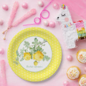 Sunny Yellow Roses Floral Elegant Wedding Papieren Bordje (Feest)