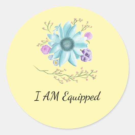 Sunny Yellow stickers Inspirerend Ik ben uitgerust (Voorkant)