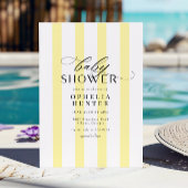 Sunny Yellow Stripe Geslachtsneutraal Baby shower Kaart