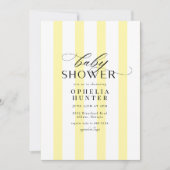 Sunny Yellow Stripe Geslachtsneutraal Baby shower Kaart (Voorkant)