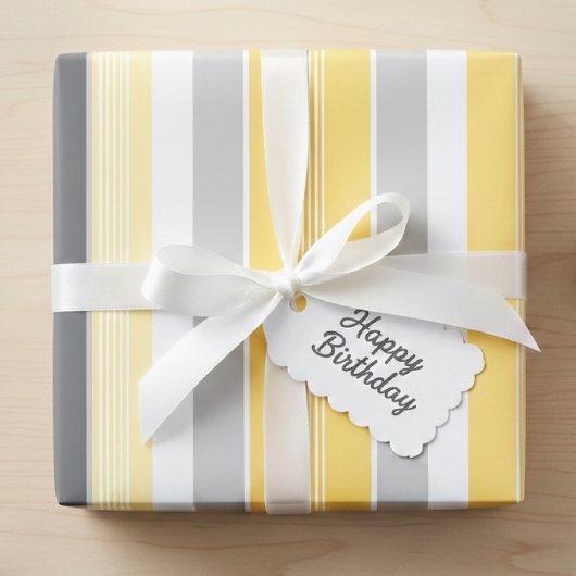 Sunny Yellow Stripes Cadeaupapier