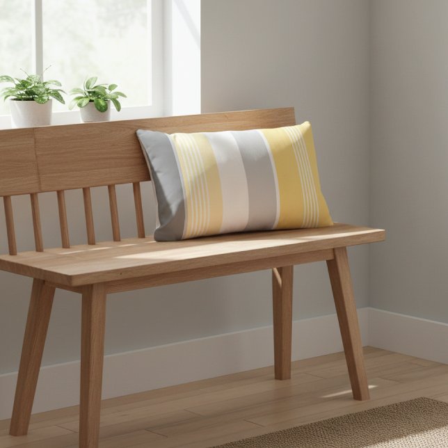 Sunny Yellow Stripes Kussen (Creator heeft geüpload)