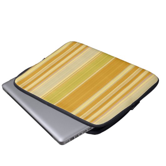 Sunny Yellow Stripes Laptop Sleeve (Voorkant onderkant)