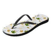Sunny Yellow Suns, Stars en Moon met Green Palm Teenslippers (Schuin)
