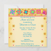 Sunny Yellow & Turquoise Patchwork Quilt Block Art Kaart (Achterkant)