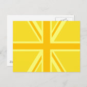 Sunny Yellow Union Jack British Flag Decor Briefkaart (Voorkant / Achterkant)
