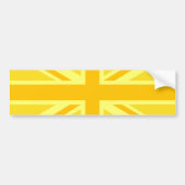 Sunny Yellow Union Jack British Flag Decor Bumpersticker (Voorkant)