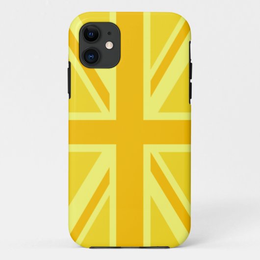 Sunny Yellow Union Jack British Flag Decor Case-Mate iPhone Case (Achterkant)