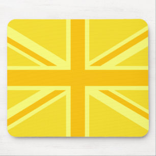 Sunny Yellow Union Jack British Flag Decor Muismat
