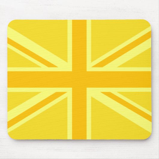 Sunny Yellow Union Jack British Flag Decor Muismat (Voorkant)