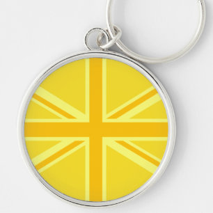 Sunny Yellow Union Jack British Flag Decor Sleutelhanger