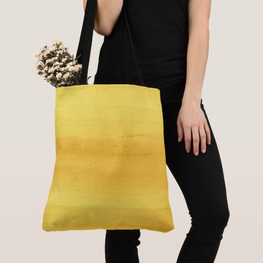 Sunny Yellow Waterverf Brusstrekes Tote Bag (Dichtbij)