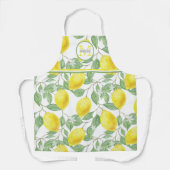 Sunny Yellow Waterverf Citroenen | met monogram Schort (Voorkant)