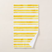 Sunny Yellow Waterverf Stripes Bad Handdoek (Handdoek)