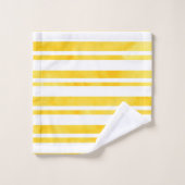 Sunny Yellow Waterverf Stripes Bad Handdoek (Wasdoekje)
