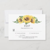 Sunny Yellow Waterverf Sunflower RSVP | (Voorkant)