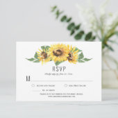 Sunny Yellow Waterverf Sunflower RSVP | (Staand voorkant)