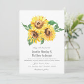 Sunny Yellow Waterverf Sunflower Weddenschap | Kaart (Staand voorkant)