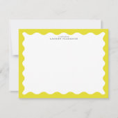 Sunny Yellow Wavy Frame Note Card Kaart (Voorkant)