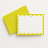 Sunny Yellow Wavy Frame Note Card Kaart