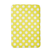 Sunny Yellow & White Polka Dots Birthday Party Badmat (Voorkant Verticaal)