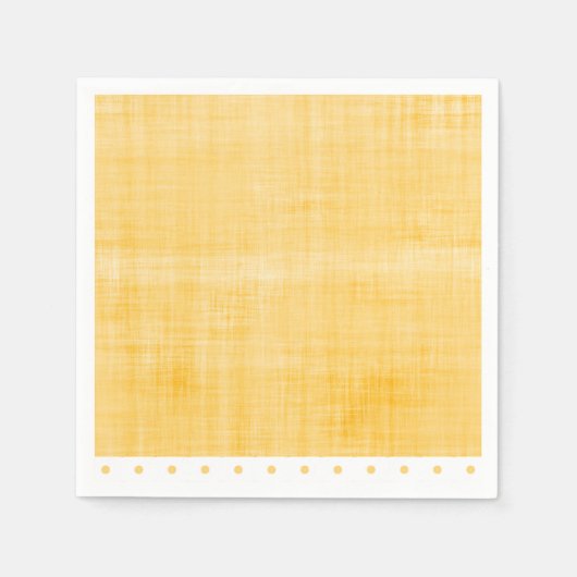 Sunny Yellow Whitewash Linen Polkadots Party Servet (Voorkant)