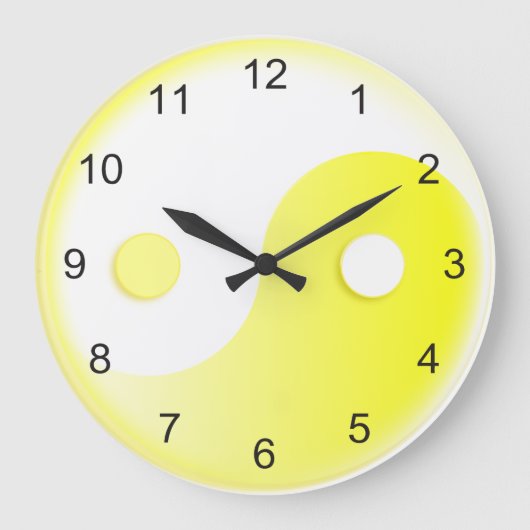 Sunny Yellow Yin & Yang Grote Klok (Voorkant)