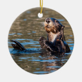 Sunny Zee Otter Keramisch Ornament (Voorkant)