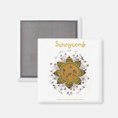 Sunnycomb - 2" vierkante magneet (wit) (Voorkant / Achterkant)