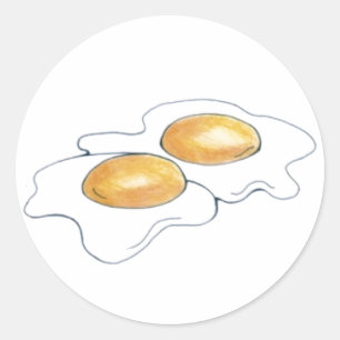 Sunnyside Up Fried Eggs Poaching Eggs Breakfast Fo Ronde Sticker