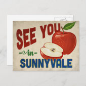 Sunnyvale California Apple - Vintage Travel Briefkaart (Voorkant / Achterkant)