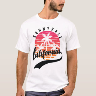 Sunnyvale, California Retro Zonsondergang Heren T- T-shirt