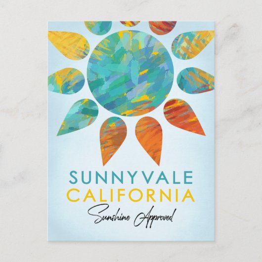 Sunnyvale California Sunshine Travel Briefkaart (Voorkant)