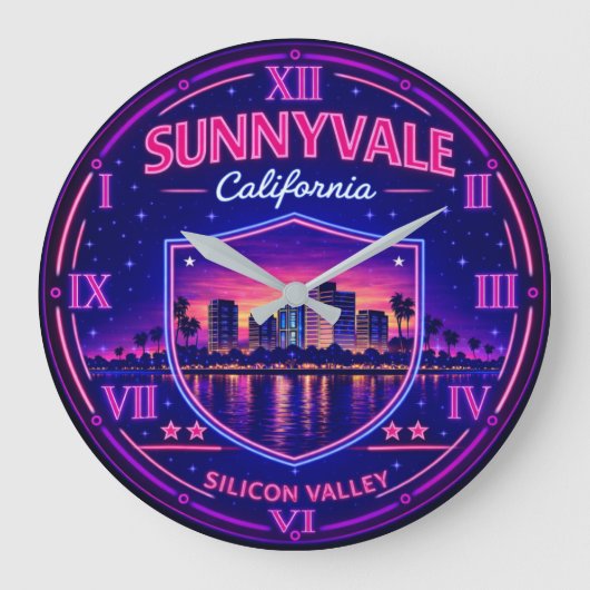 Sunnyvale California Tech Skyline Grote Klok (Voorkant)